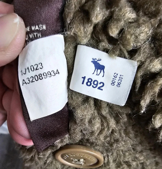Vintage Abercrombie & Fitch Adirondack Jacket Men XL Fur Lined‎ Beige Heavy Coat - Picture 11 of 11
